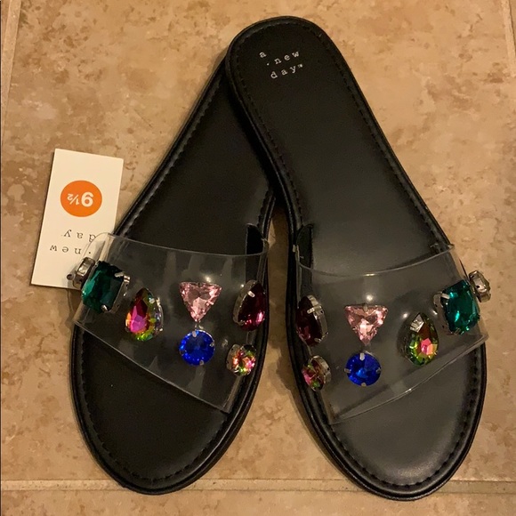 alana gem slide sandals